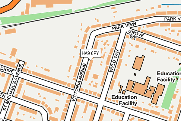 HA9 6PY map - OS OpenMap – Local (Ordnance Survey)