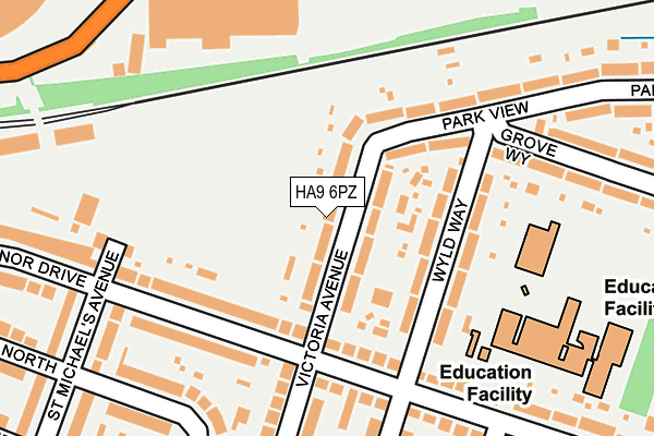 HA9 6PZ map - OS OpenMap – Local (Ordnance Survey)