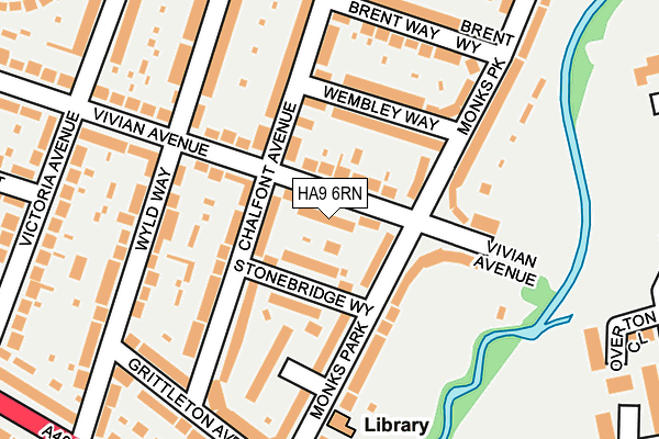 HA9 6RN map - OS OpenMap – Local (Ordnance Survey)