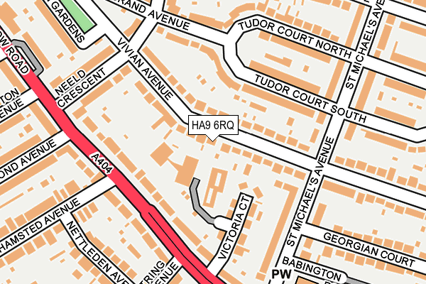 HA9 6RQ map - OS OpenMap – Local (Ordnance Survey)