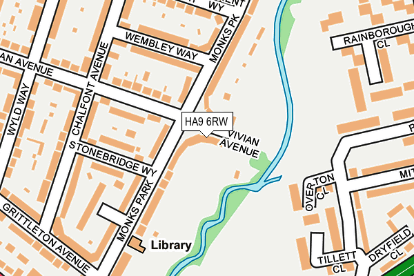 HA9 6RW map - OS OpenMap – Local (Ordnance Survey)