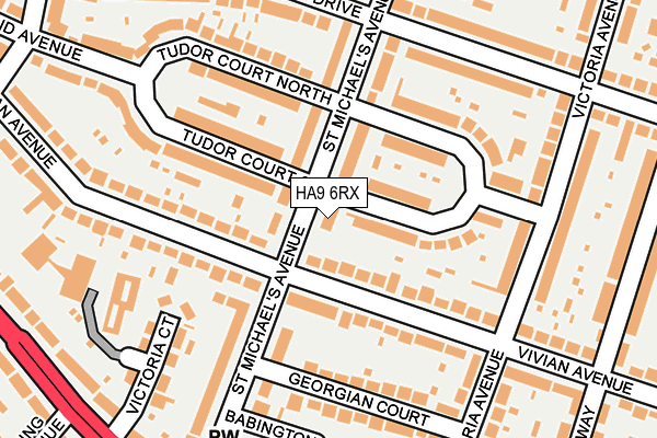 HA9 6RX map - OS OpenMap – Local (Ordnance Survey)