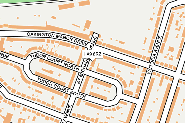 HA9 6RZ map - OS OpenMap – Local (Ordnance Survey)