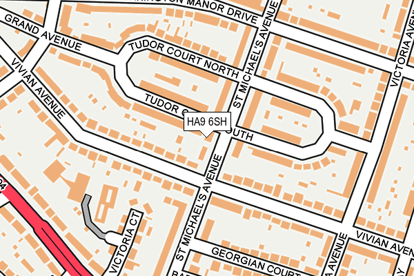 HA9 6SH map - OS OpenMap – Local (Ordnance Survey)