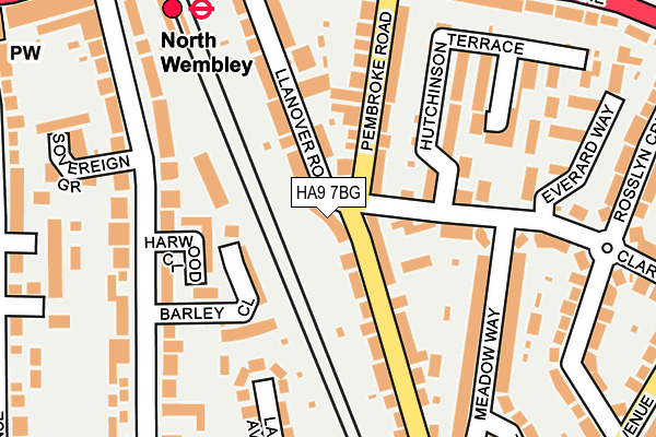 HA9 7BG map - OS OpenMap – Local (Ordnance Survey)