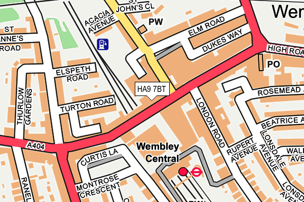 HA9 7BT map - OS OpenMap – Local (Ordnance Survey)
