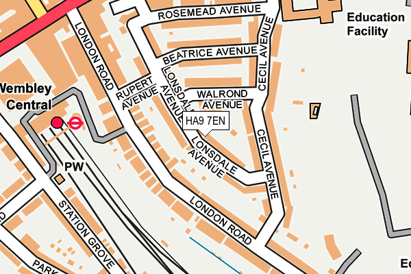 HA9 7EN map - OS OpenMap – Local (Ordnance Survey)