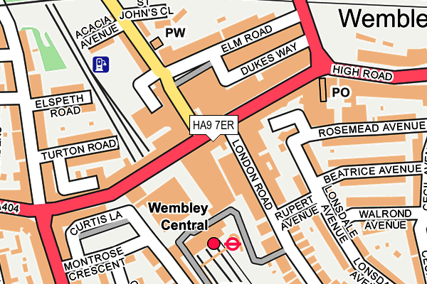 HA9 7ER map - OS OpenMap – Local (Ordnance Survey)
