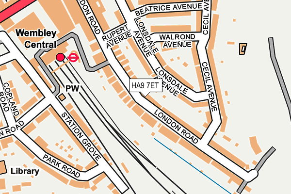 HA9 7ET map - OS OpenMap – Local (Ordnance Survey)