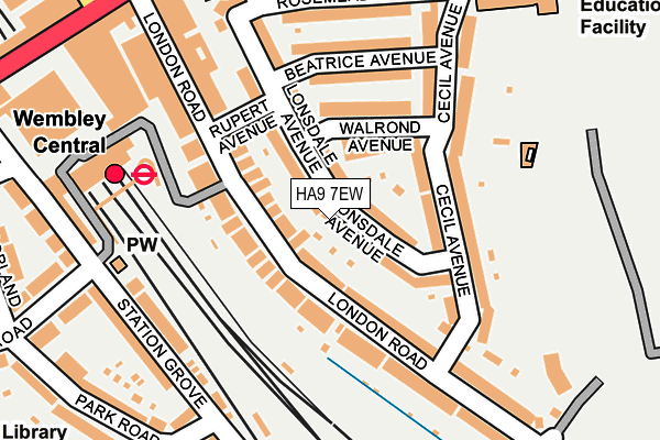 HA9 7EW map - OS OpenMap – Local (Ordnance Survey)