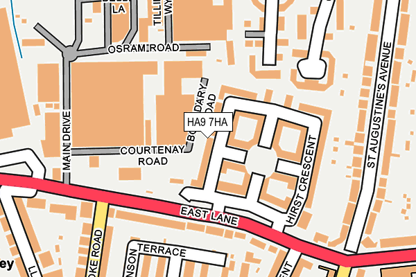 HA9 7HA map - OS OpenMap – Local (Ordnance Survey)