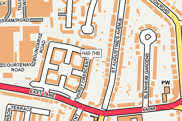 HA9 7HB map - OS OpenMap – Local (Ordnance Survey)