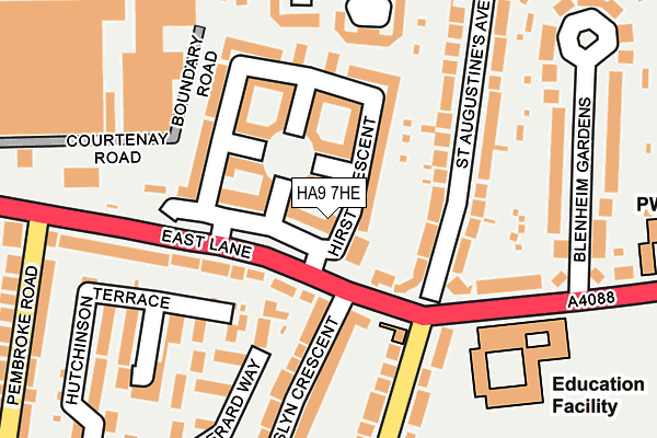 HA9 7HE map - OS OpenMap – Local (Ordnance Survey)
