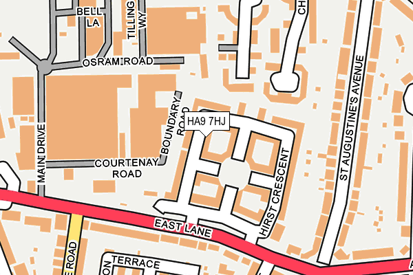 HA9 7HJ map - OS OpenMap – Local (Ordnance Survey)