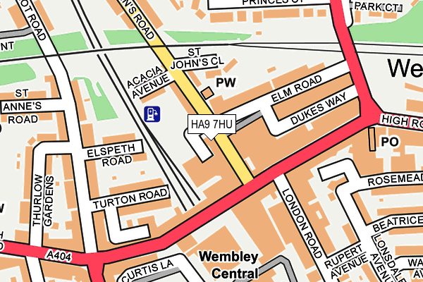HA9 7HU map - OS OpenMap – Local (Ordnance Survey)