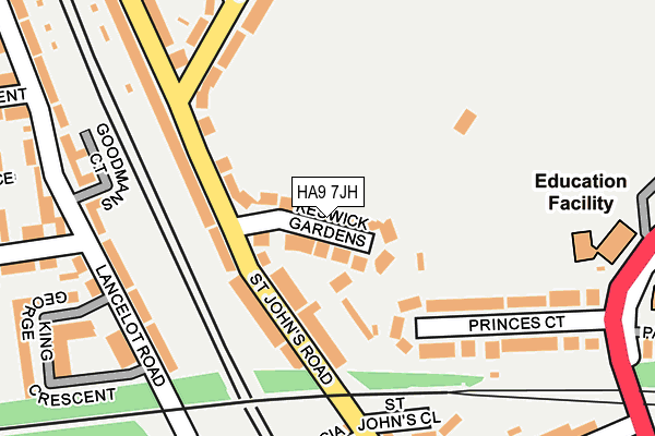 HA9 7JH map - OS OpenMap – Local (Ordnance Survey)