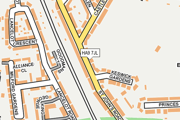 HA9 7JL map - OS OpenMap – Local (Ordnance Survey)