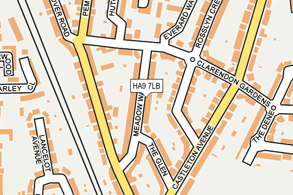 HA9 7LB map - OS OpenMap – Local (Ordnance Survey)