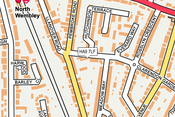 HA9 7LF map - OS OpenMap – Local (Ordnance Survey)