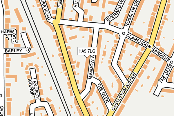 HA9 7LG map - OS OpenMap – Local (Ordnance Survey)