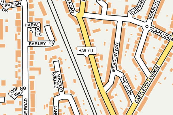 HA9 7LL map - OS OpenMap – Local (Ordnance Survey)