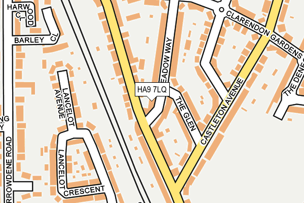 HA9 7LQ map - OS OpenMap – Local (Ordnance Survey)