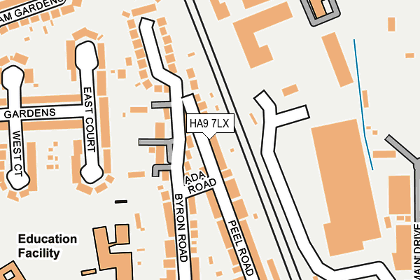 HA9 7LX map - OS OpenMap – Local (Ordnance Survey)