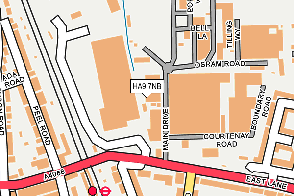 HA9 7NB map - OS OpenMap – Local (Ordnance Survey)