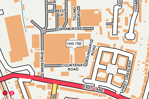 HA9 7NE map - OS OpenMap – Local (Ordnance Survey)