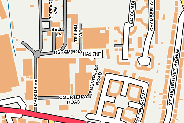 HA9 7NF map - OS OpenMap – Local (Ordnance Survey)
