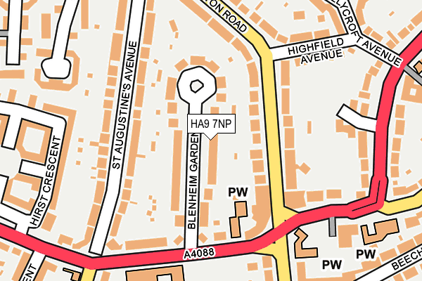 HA9 7NP map - OS OpenMap – Local (Ordnance Survey)