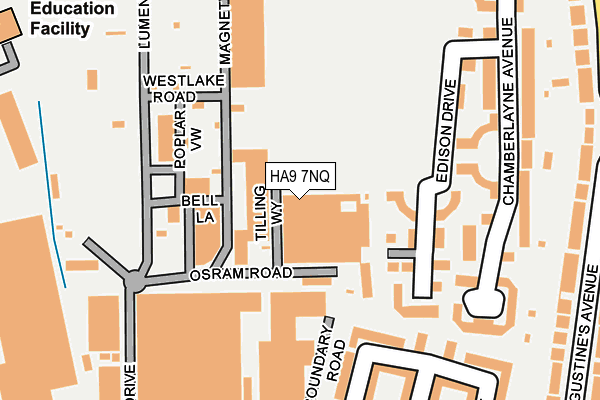 HA9 7NQ map - OS OpenMap – Local (Ordnance Survey)