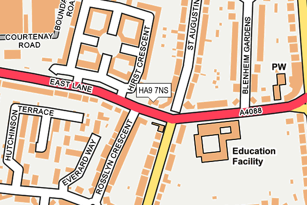 HA9 7NS map - OS OpenMap – Local (Ordnance Survey)