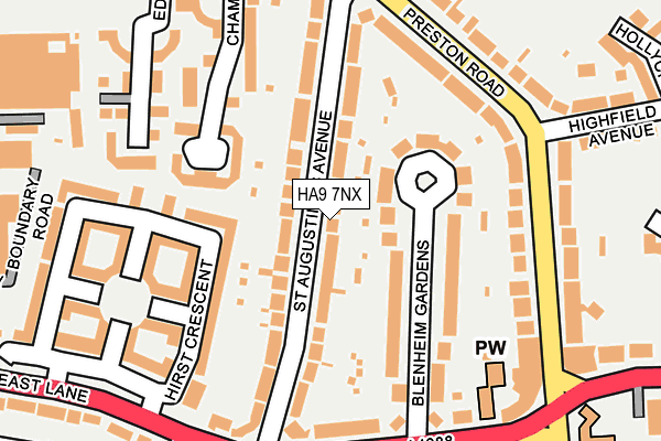 HA9 7NX map - OS OpenMap – Local (Ordnance Survey)