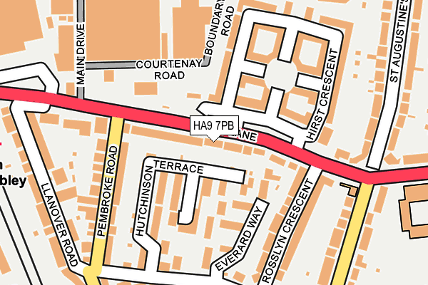 HA9 7PB map - OS OpenMap – Local (Ordnance Survey)