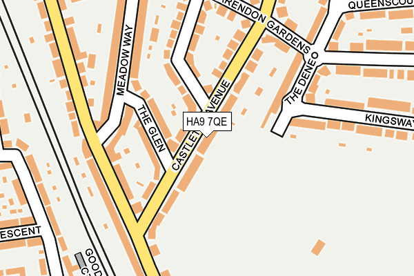 HA9 7QE map - OS OpenMap – Local (Ordnance Survey)