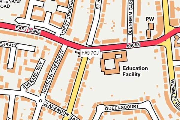HA9 7QJ map - OS OpenMap – Local (Ordnance Survey)
