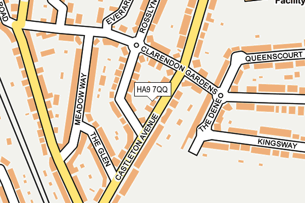 HA9 7QQ map - OS OpenMap – Local (Ordnance Survey)