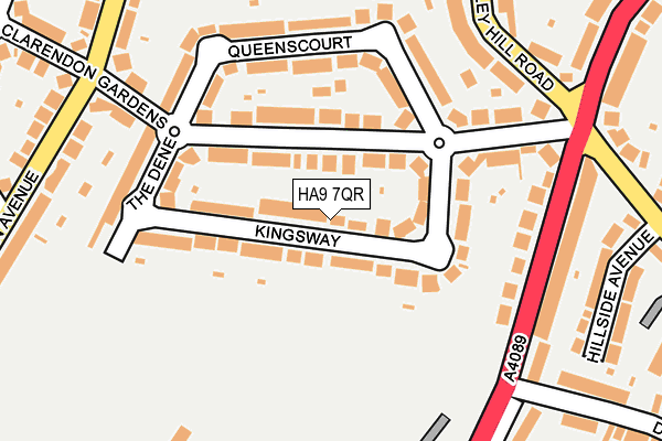 HA9 7QR map - OS OpenMap – Local (Ordnance Survey)