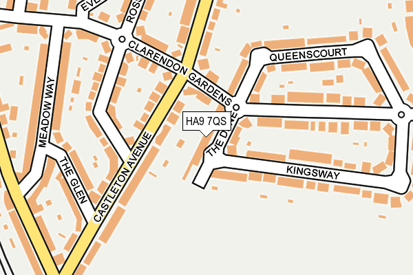 HA9 7QS map - OS OpenMap – Local (Ordnance Survey)