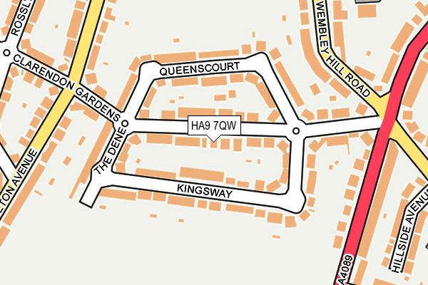 HA9 7QW map - OS OpenMap – Local (Ordnance Survey)