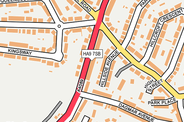 HA9 7SB map - OS OpenMap – Local (Ordnance Survey)