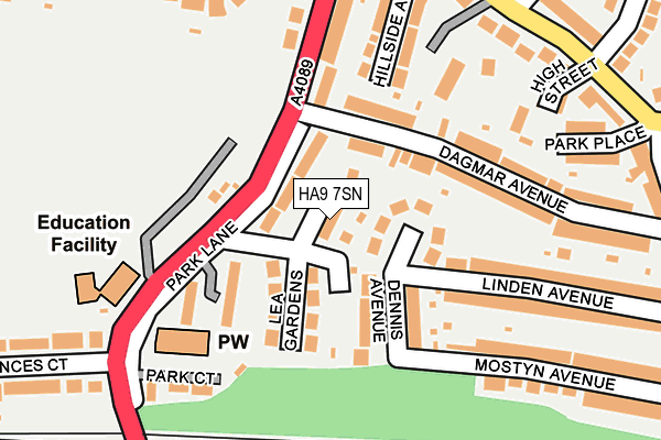 HA9 7SN map - OS OpenMap – Local (Ordnance Survey)