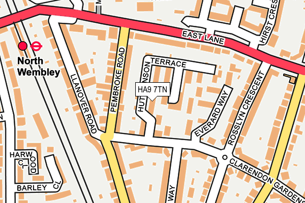 HA9 7TN map - OS OpenMap – Local (Ordnance Survey)