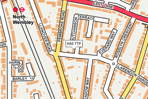 HA9 7TP map - OS OpenMap – Local (Ordnance Survey)