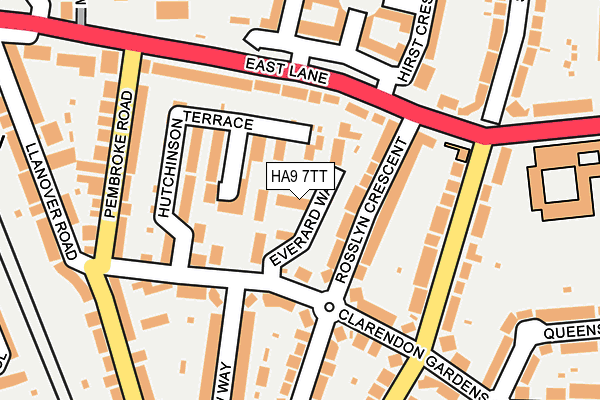 HA9 7TT map - OS OpenMap – Local (Ordnance Survey)