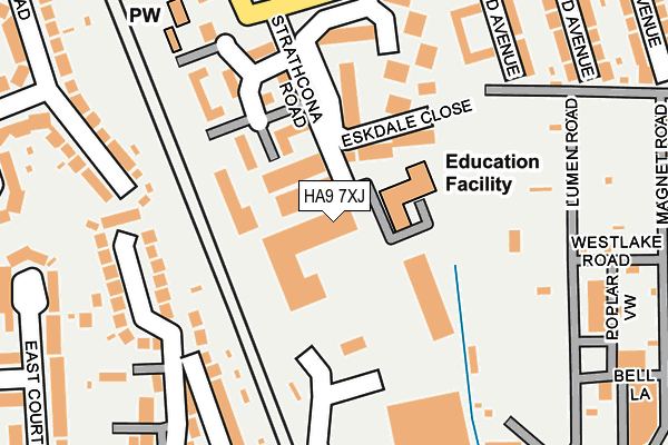 HA9 7XJ map - OS OpenMap – Local (Ordnance Survey)