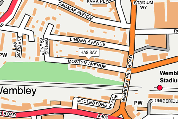 HA9 8AY map - OS OpenMap – Local (Ordnance Survey)