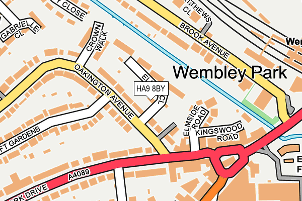 HA9 8BY map - OS OpenMap – Local (Ordnance Survey)