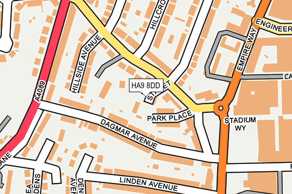 HA9 8DD map - OS OpenMap – Local (Ordnance Survey)